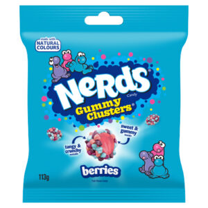 NERDS BERRIES FRUIT-FLAVOUR CANDY GUMMY CLUSTERS 113G