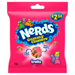 NERDS FRUIT-FLAVOUR CANDY GUMMY CLUSTERS PMP £2.50 113G