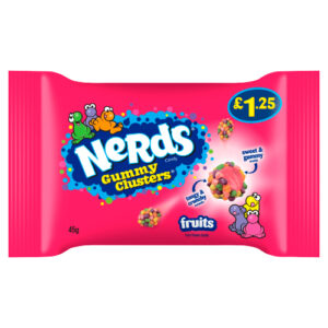 NERDS FRUIT-FLAVOUR CANDY GUMMY CLUSTERS PMP £1.25 45G