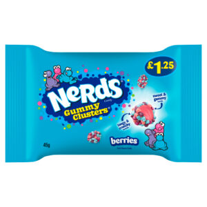 NERDS BERRIES FRUIT-FLAVOUR CANDY GUMMY CLUSTERS PMP £1.25 45G