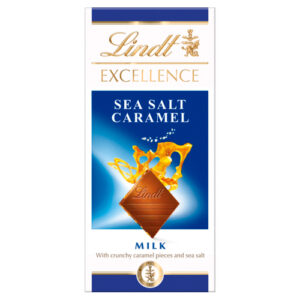 LINDT EXCELLENCE MILK SEA SALT CARAMEL CHOCOLATE BAR 100G