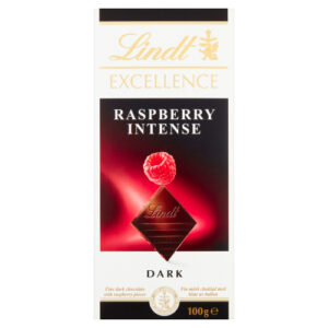 LINDT EXCELLENCE DARK RASPBERRY CHOCOLATE BAR 100G