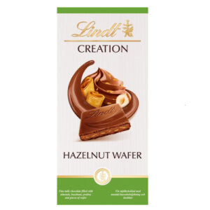 LINDT CREATION MILK HAZELNUT WAFER CHOCOLATE BAR 150G