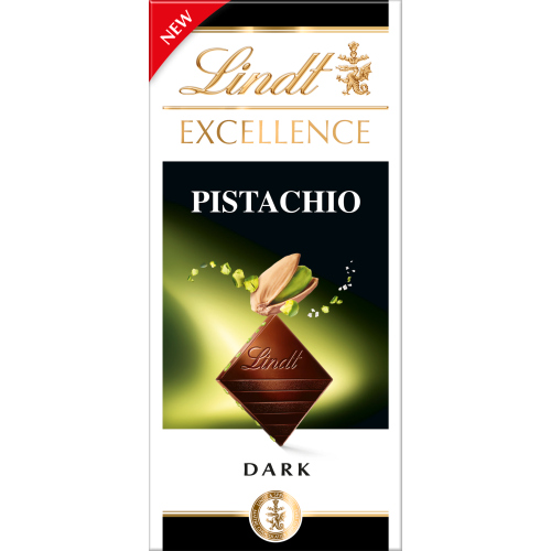 LINDT EXCELLENCE PISTACHIO DARK CHOCOLATE BAR 20X 100G