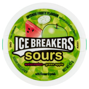 ICE BREAKERS SOURS WATERMELON GREEN APPLE 42G