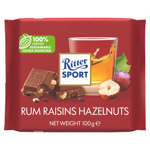 RITTER SPORT RUM RAISINS HAZELNUTS 5PK 100G