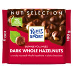 RITTER SPORT NUT SELECTION DARK WHOLE HAZELNUTS 5PK 100G