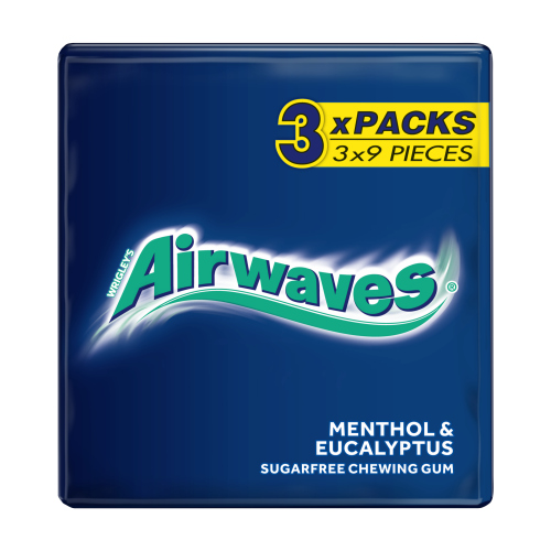 AIRWAVES MENTHOL & EUCALYPTUS SUGARFREE 3PK 12.6G