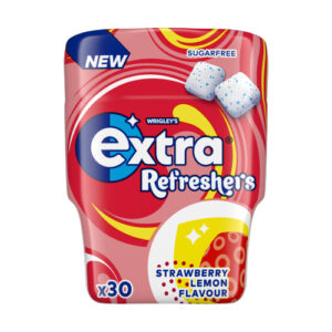 EXTRA STRAWBERRY LEMON SUGAR FREE REFRESHERS BOTTLE 30PC 67G