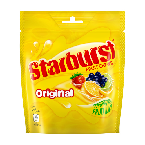 STARBURST VEGAN CHEWY SWEETS FRUIT POUCH BAG 138G