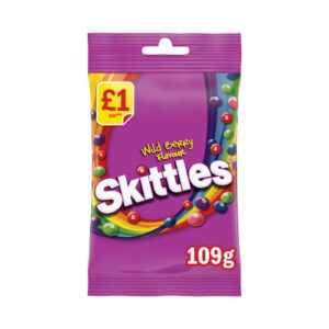 SKITTLES WILD BERRY SWEETS TREAT BAG PMP £1.00 109G