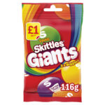 SKITTLES GIANTS FRUIT SWEETS BAG PMP £1.00 116G