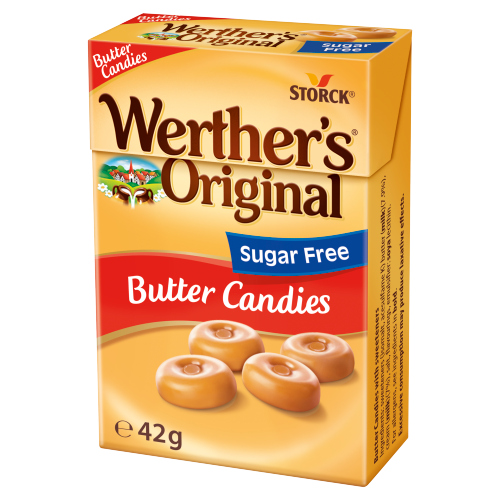WERTHER'S ORIGINAL SUGAR FREE CARAMEL BUTTER CANDIES 42G