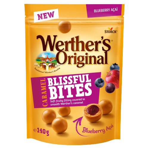 WERTHER'S ORIGINAL CARAMEL BLISSFUL BITES BLUEBERRY ACAI 140G