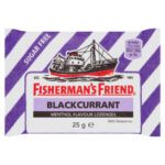 FISHERMAN'S FRIEND BLACKCURRANT PURPLE STRIPE LOZENGES 25G
