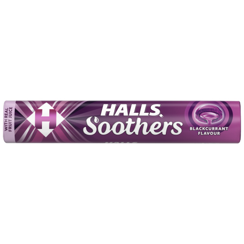 HALLS SOOTHERS BLACKCURRANT JUICE SWEETS 45G
