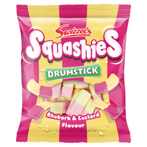 SWIZZELS DRUMSTICK SQUASHIES RHUBARB & CUSTARD POUCH 140G