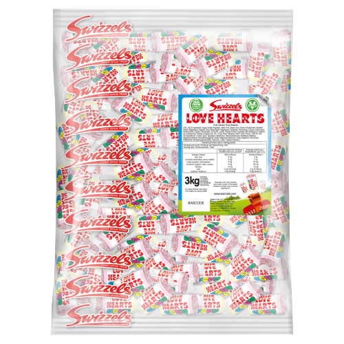 SWIZZELS LOVE HEARTS MINI ROLLS 3KG
