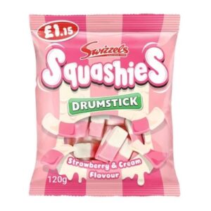 SWIZZELS SQUASHIES DRUMSTICK STRAWBERRY & CREAM BAG PMP £1.15 120G