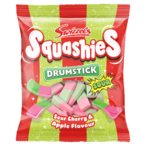 SWIZZELS DRUMSTICK SQUASHIES SOUR CHERRY & APPLE FLAVOUR 120G