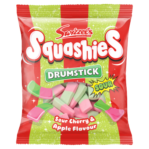 SWIZZELS DRUMSTICK SQUASHIES SOUR CHERRY & APPLE FLAVOUR 120G