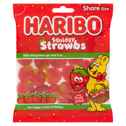 HARIBO SQUIDGY STRAWBS BAG 160G
