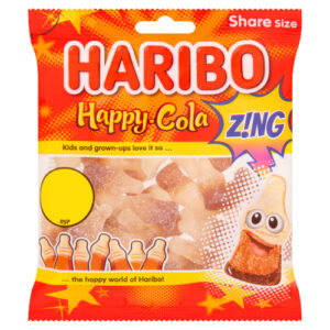 HARIBO HAPPY COLA Z!NG BAG PMP £1.25 140G