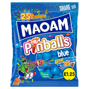 MAOAM PINBALLS BLUE RASPBERRY BAG PMP £1.25 140G