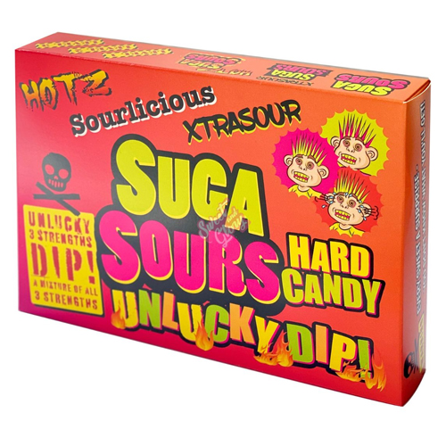 FUTURE CANDY SUGA SOURS UNLUCKY DIP HOTZ HARD CANDY 100G