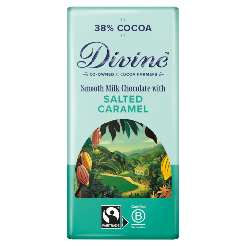 DIVINE SMOOTH MILK CHOCOLATE WITH SALTED CARAMEL 90G