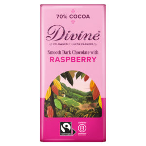 DIVINE SMOOTH DARK CHOCOLATE WITH RASPBERRIES 90G