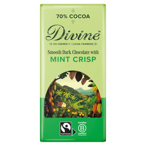 DIVINE SMOOTH DARK CHOCOLATE WITH MINT CRISP 90G