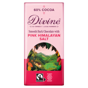 DIVINE SMOOTH DARK CHOCOLATE WITH PINK HIMALAYAN SALT 90G