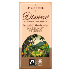DIVINE 41% HAZELNUT TRUFFLE DARK CHOCOLATE 90G