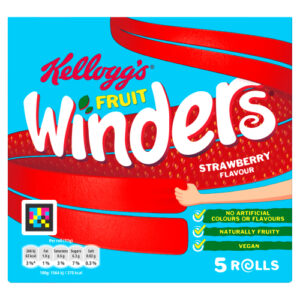 KELLOGG'S FRUIT WINDERS STRAWBERRY DRIED FRUIT ROLL 5PK 17G