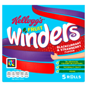 KELLOGG'S FRUIT WINDERS DOUBLES STRAWBERRY & BLACKCURRANT ROLLS 17G