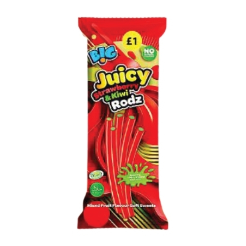 B!G JUICY STRAWBERRY & WATERMELON RODZ PMP £1.00 150G