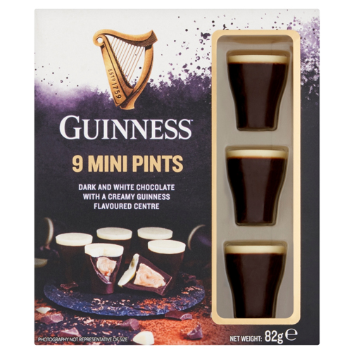 GUINNESS DARK & WHITE CHOCOLATE 9 MINI PINTS 82G