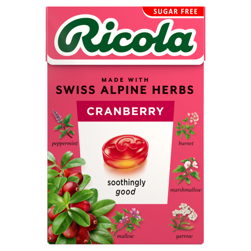 RICOLA CRANBERRY SUGAR FREE BOX WITH STEVIA 45G