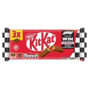 KITKAT 4 FINGER MILK CHOCOLATE BAR 3PK 124.5G