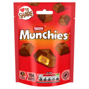 MUNCHIES MILK CHOCOLATE & CARAMEL SHARING BAG 104G