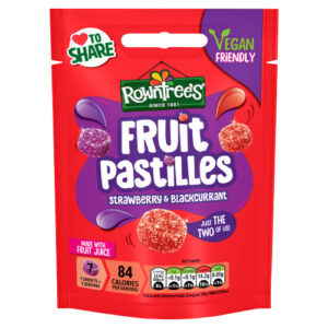 ROWNTREE'S FRUIT PASTILLES STRAWBERRY & BLACKCURRANT POUCH 143G