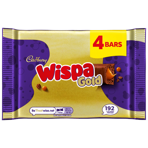 CADBURY WISPA GOLD CHOCOLATE BAR 4PK 153.2G