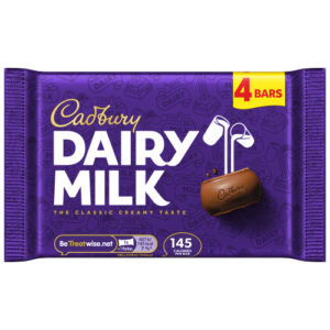 CADBURY DAIRY MILK CHOCOLATE BAR 4PK 108.8G