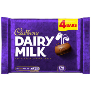 CADBURY DAIRY MILK CHOCOLATE BAR 4PK 134G