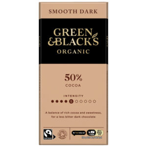 GREEN & BLACK’S SMOOTH 50% COCOA CHOCOLATE ORGANIC BLOCK 90G