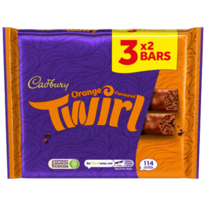 CADBURY TWIRL CHOCOLATE ORANGE BAR 6PK 129G