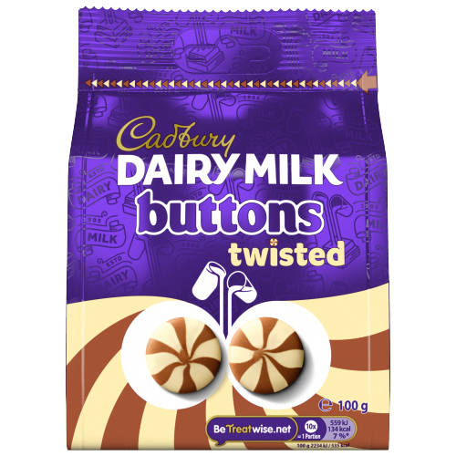 CADBURY DAIRY MILK BUTTONS TWISTED CHOCOLATE BAG 100G