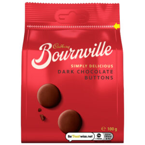 CADBURY BOURNVILLE GIANT BUTTONS DARK CHOCOLATE BAG 100G