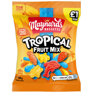 MAYNARDS BASSETTS TROPICAL FRUIT MIX PMP £1.00 100G